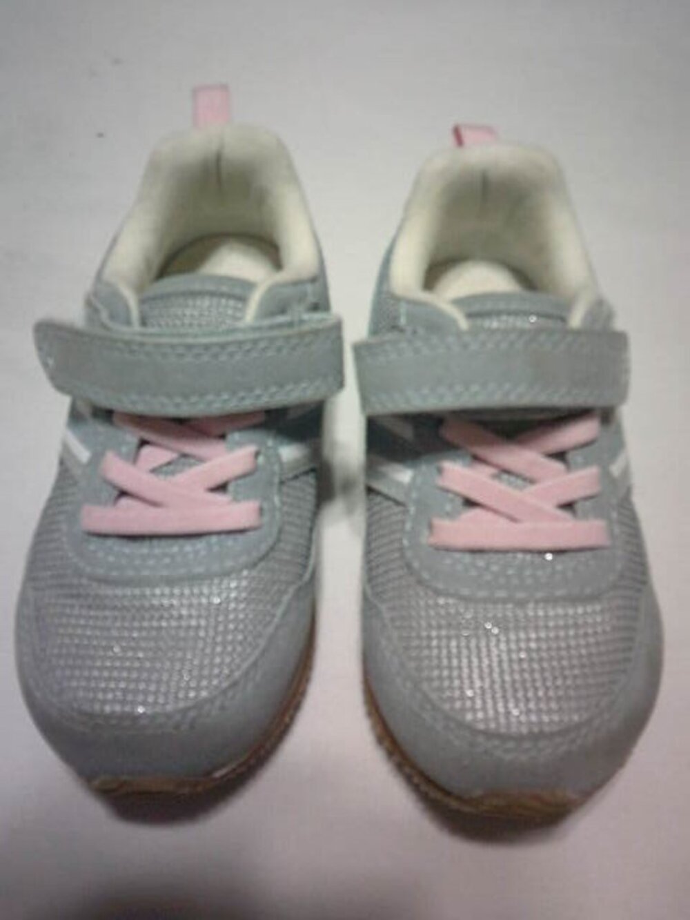 JOE FRESH GIRLS SIZE 8 TENNIS SHOES SNEAKERS SLIPON DESIGN GRAY & PINK NWOT 👸